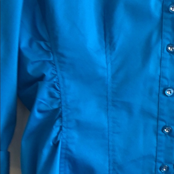 Teal button down blouse - Picture 2 of 2